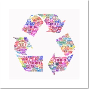 Recycle Symbol Silhouette Shape Text Word Cloud Posters and Art